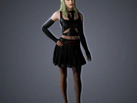 Lady Gaga Character Low-poly 3D Model