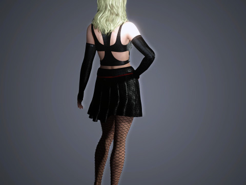 Lady Gaga Character Low-poly Model 3D