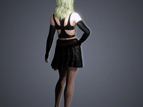 Lady Gaga Character Low-poly 3D Model