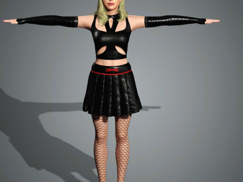Lady Gaga Character Low-poly Model 3D