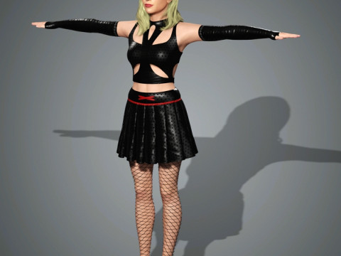 Lady Gaga Character Low-poly Model 3D