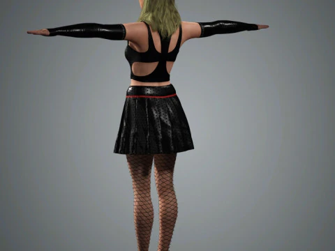 Lady Gaga Character Low-poly 3D Model