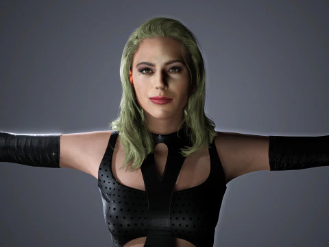 Lady Gaga Character Low-poly 3D Model