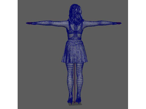 Lady Gaga Character Low-poly 3D Model