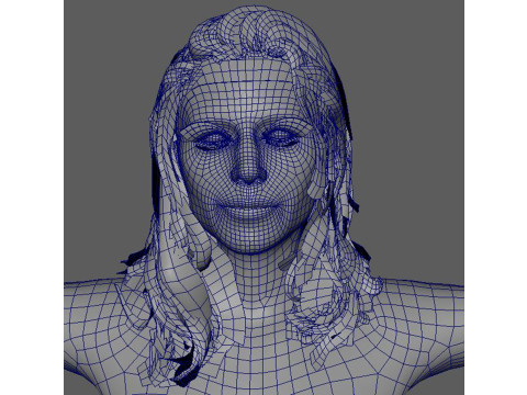 Lady Gaga Character Low-poly Model 3D