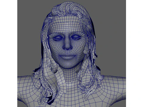 Lady Gaga Character Low-poly 3D Model