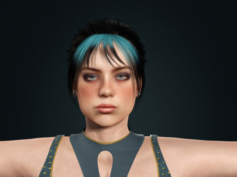 Billie Eilish - Hyper Realistic Low-poly 3D Model