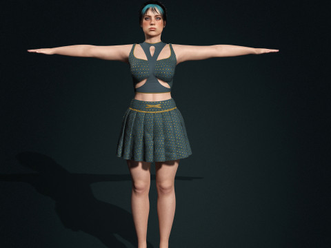 Billie Eilish - Hyper Realistic Low-poly 3D Модель