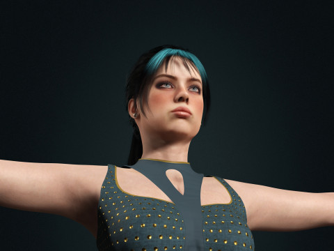 Billie Eilish - Hyper Realistic Low-poly 3D Модель