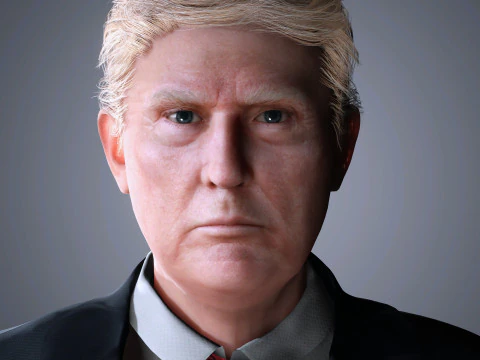Donald Trump Character Low Poly 3D Model