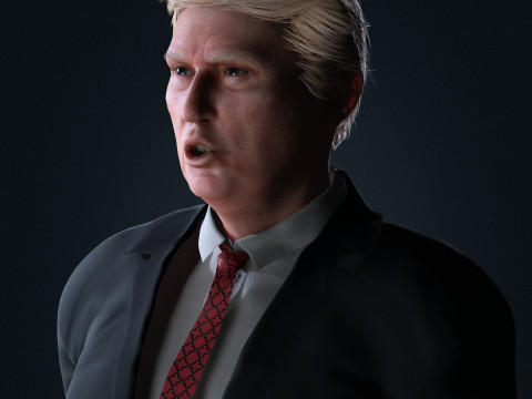 Donald Trump Character Low Poly Modelo 3D