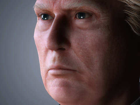 Donald Trump Character Low Poly Modelo 3D