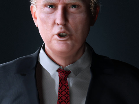 Donald Trump Character Low Poly Modelo 3D