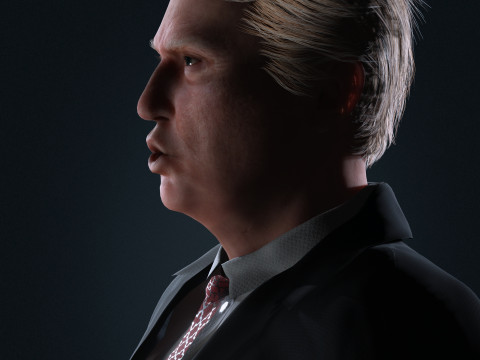 Donald Trump Character Low Poly Modelo 3D