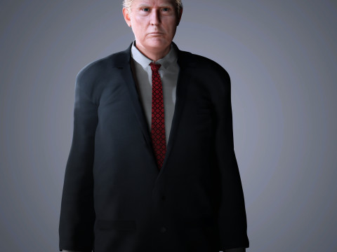 Donald Trump Character Low Poly Modelo 3D