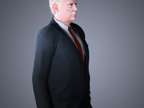 Donald Trump Character Low Poly Modelo 3D