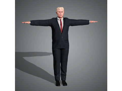 Donald Trump Character Low Poly Modelo 3D