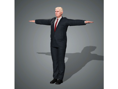 Donald Trump Character Low Poly Modelo 3D