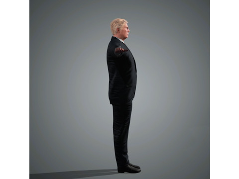 Donald Trump Character Low Poly Modelo 3D