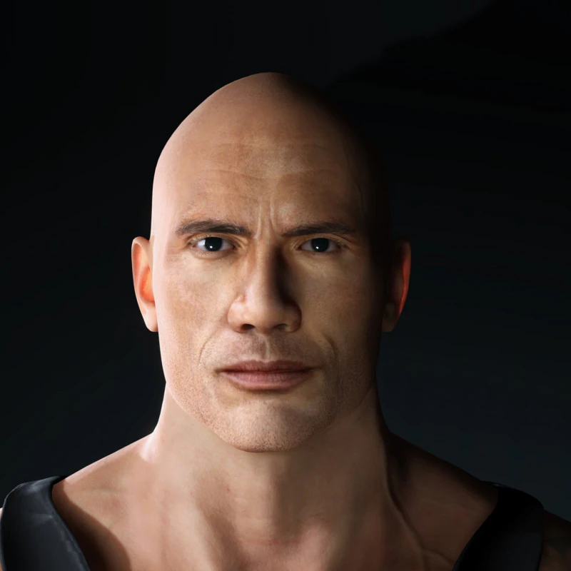 Dwayne Johnson Low-poly 3D Model .c4d .max .obj .3ds .fbx .stl .blend 