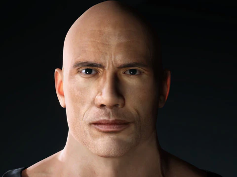 Dwayne Johnson Low-poly 3D Model