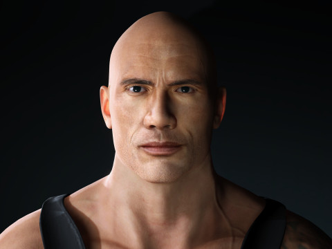 Dwayne Johnson Low-poly 3D Модель