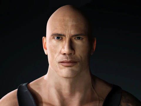 Dwayne Johnson Low-poly 3D Model