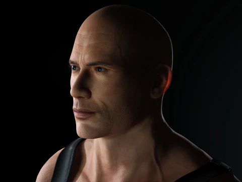 Dwayne Johnson Low-poly 3D Model