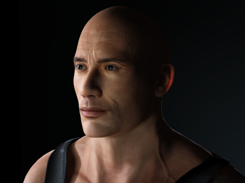 Dwayne Johnson Low-poly 3D Модель