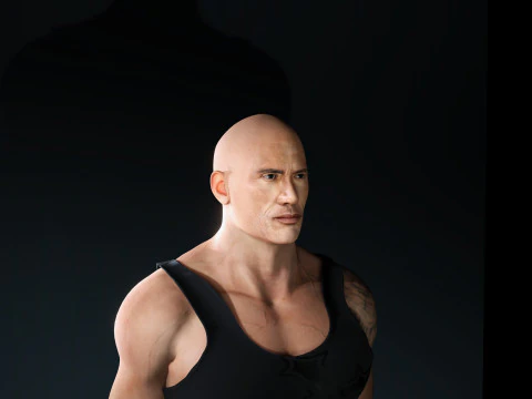 Dwayne Johnson Low-poly 3D Model