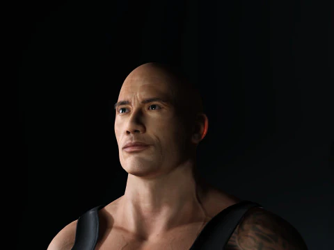 Dwayne Johnson Low-poly 3D Model