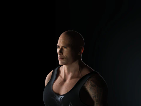 Dwayne Johnson Low-poly 3D Model