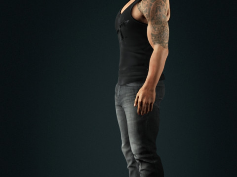 Dwayne Johnson Low-poly 3D Модель