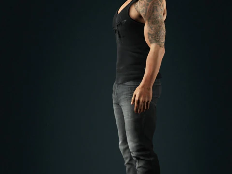 Dwayne Johnson Low-poly 3D Model