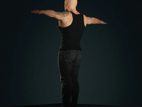 Dwayne Johnson Low-poly 3D Model