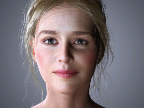 Emilia Clarke Character Low Poly 3D Model