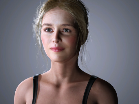 Emilia Clarke Character Low Poly 3D Модель