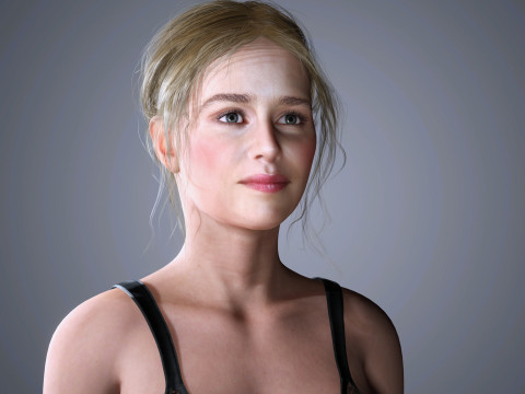 Emilia Clarke Character Low Poly 3D Модель
