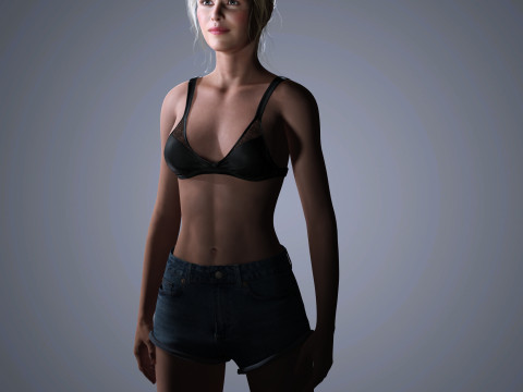 Emilia Clarke Character Low Poly 3D Модель