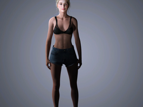 Emilia Clarke Character Low Poly 3D Модель