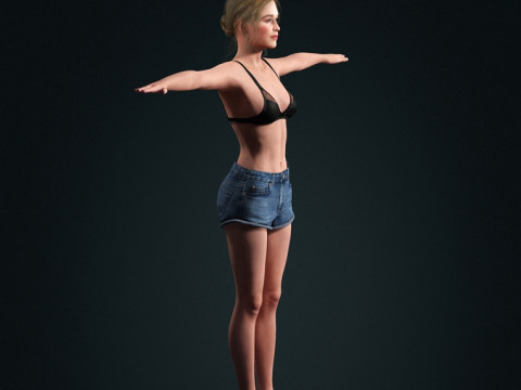 Emilia Clarke Character Low Poly 3D Модель