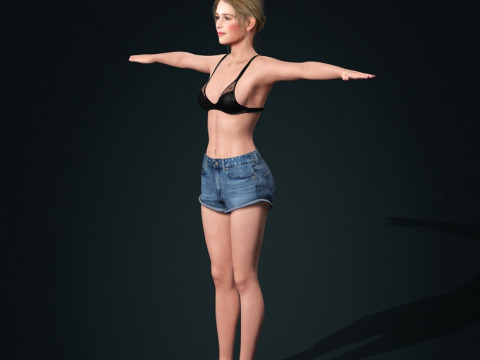 Emilia Clarke Character Low Poly 3D Модель