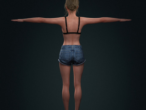 Emilia Clarke Character Low Poly 3D Модель