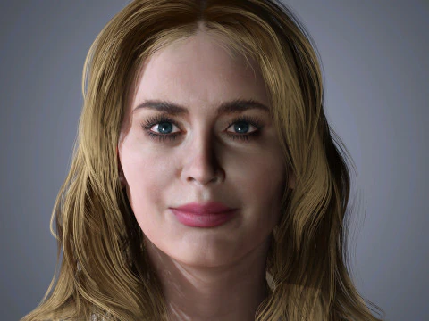 Emily Blunt Character Low-poly 3D Model