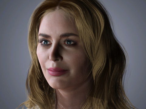 Emily Blunt Character Low-poly Modello 3D