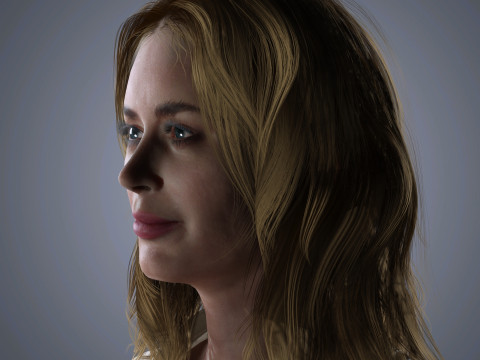 Emily Blunt Character Low-poly Modello 3D