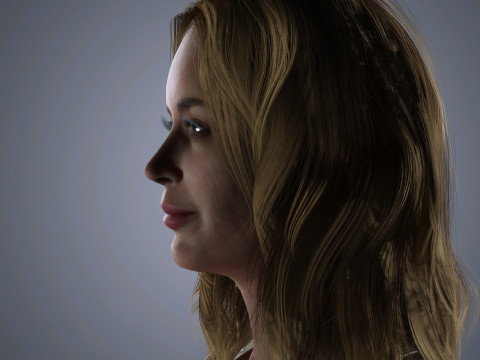 Emily Blunt Character Low-poly Modello 3D