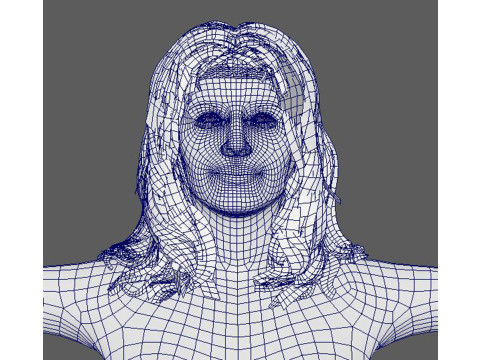 Emily Blunt Character Low-poly Modello 3D