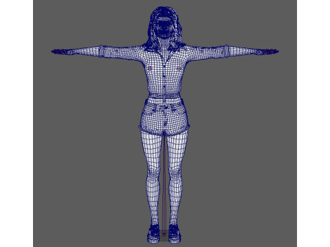 Emily Blunt Character Low-poly Modello 3D