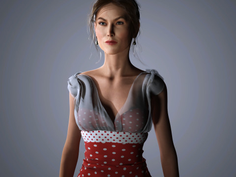 Karlie Kloss Character Low-poly Model 3D